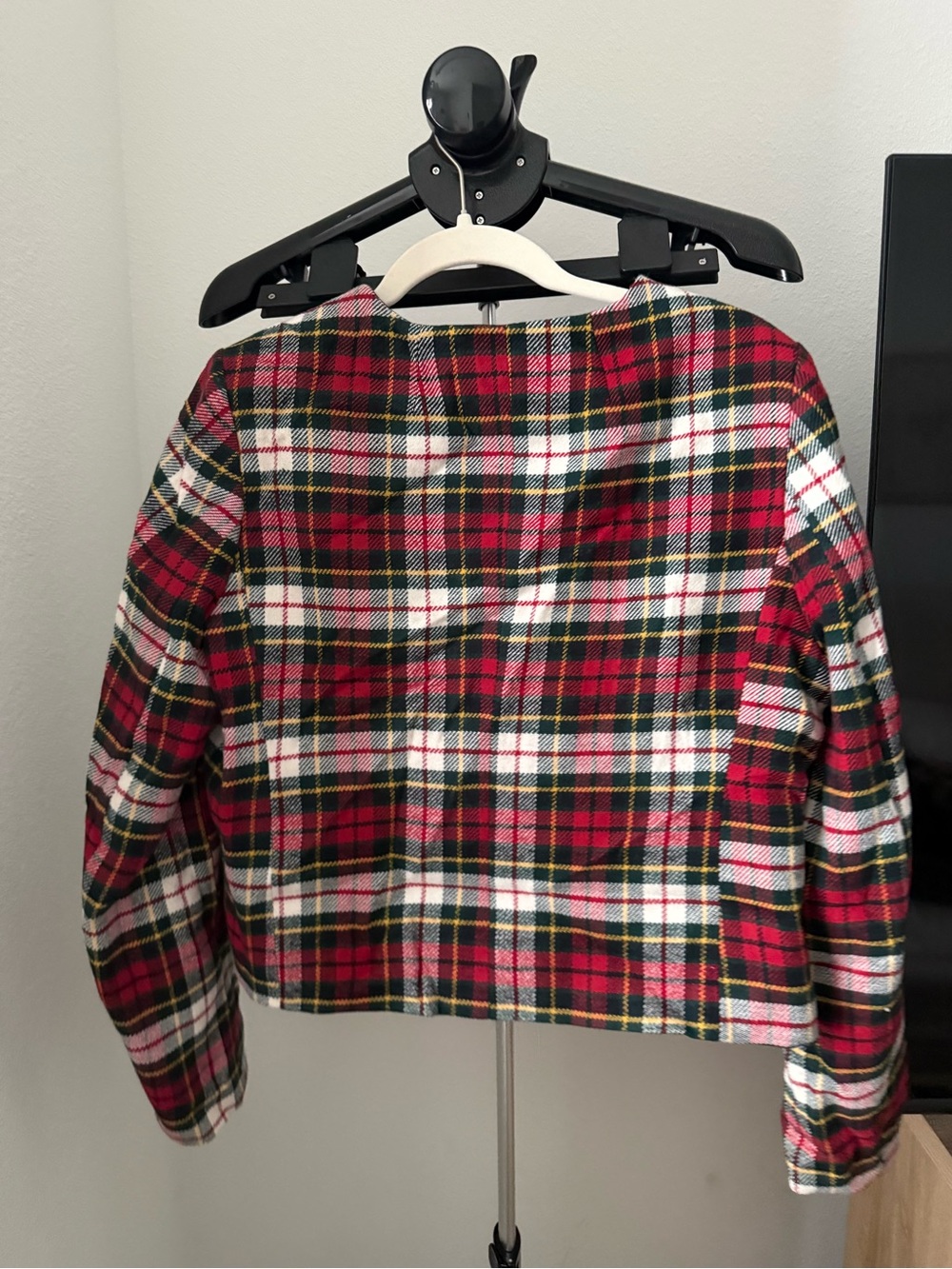 Hill House Red Tartan Plaid Blazer with Gold Buttons - Picture 2 of 2